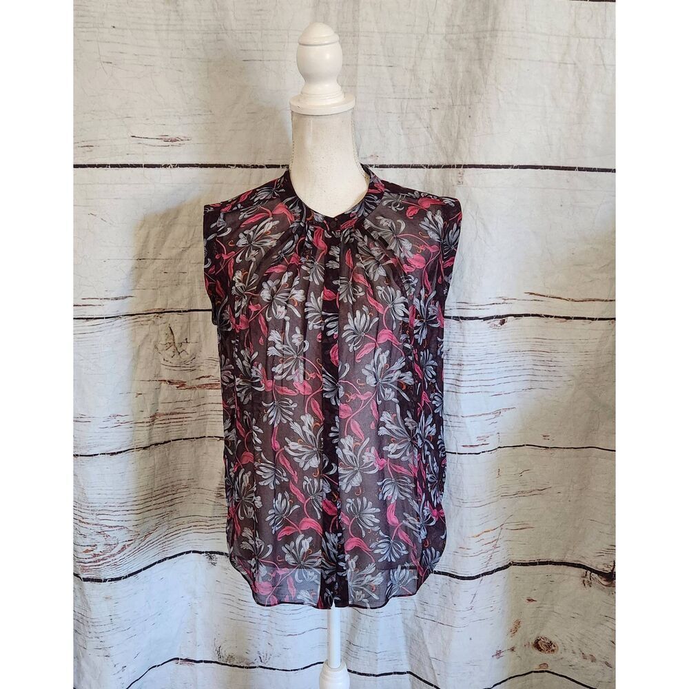 Rebecca Taylor Mystic Garden‎ Sleeveless Silk Blouse Size 6
